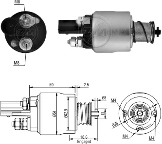 Втягуюче релє стартера ZM ZM1498 (Пошкоджена упаковка)