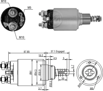 Втягуюче релє стартера ZM ZM1653
