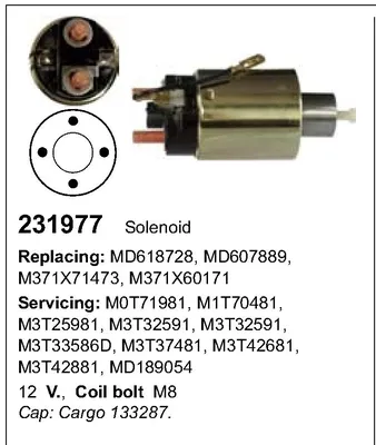 Втягуюче релє стартера Rema Parts 231977