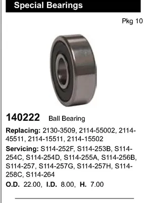 Підшипник стартера SKF 6082RS1