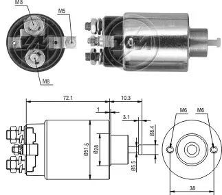 Втягуюче релє стартера ZM ZM695